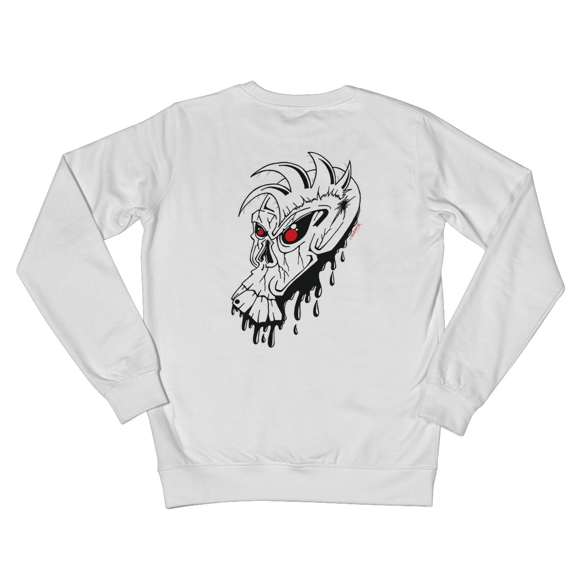 Red Eye Skully Skull  Crew Neck Sweatshirt