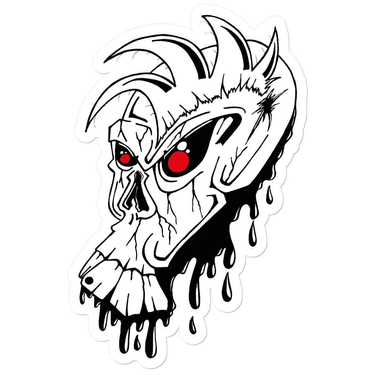 Red Eye Skully Skull  Sticker