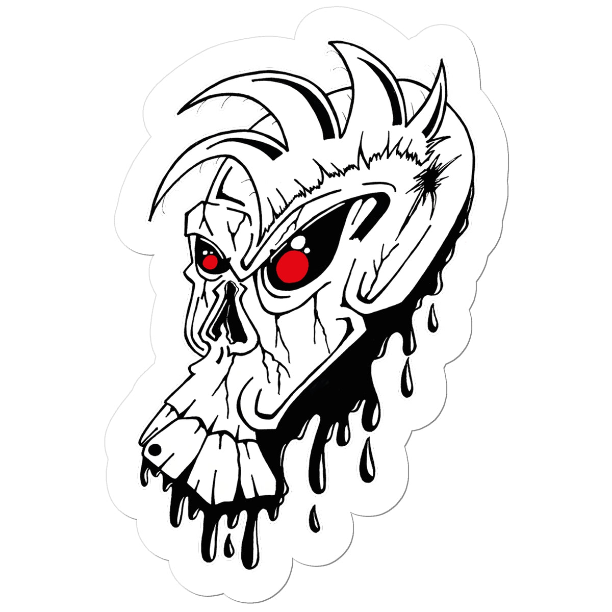 Red Eye Skully Skull  Sticker