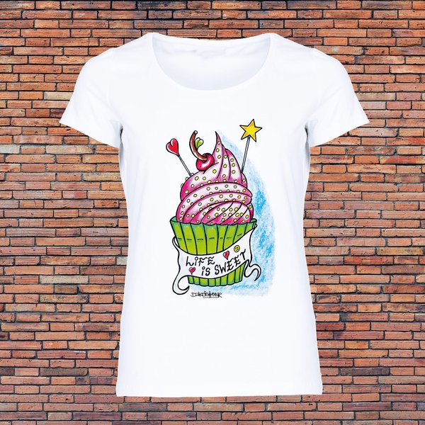 Cup Cake – Girly T-Shirt – white