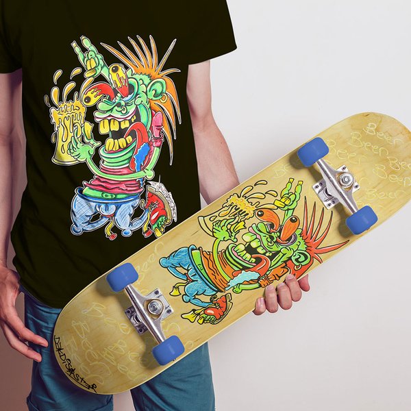 Beer-Punk Rock-Monster – Skateboard